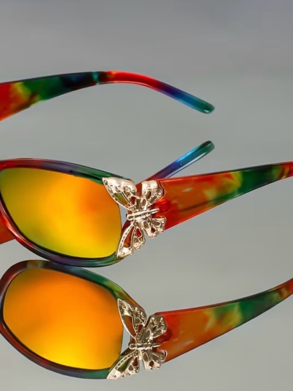 Multicolor Butterfly Accent Sunglasses - Women - Picture 3 of 5